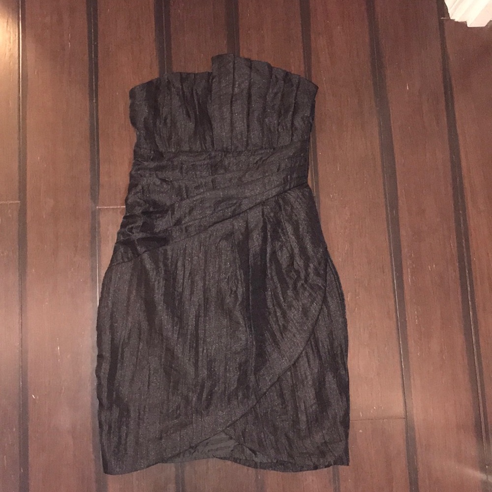 semi formal black tube top dress
